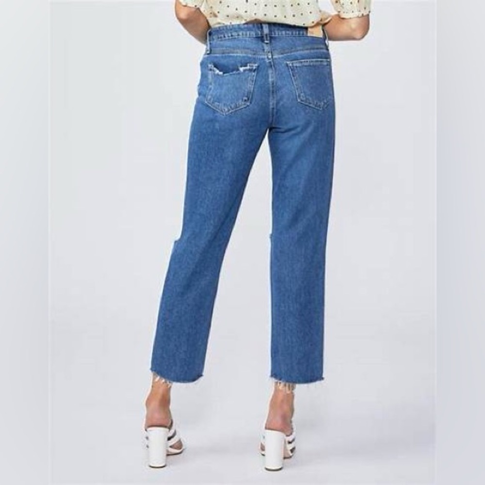 🎉6X HP🎉 PAIGE Noella Destructed Cropped Straight Leg Jeans - Picture 2 of 9